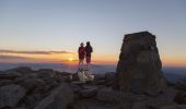 코지어스코 국립공원(Kosciuszko National Park) 의 마운트 코지어스코(Mount Kosciusko) 정상에서 일몰을 바라보는 커플