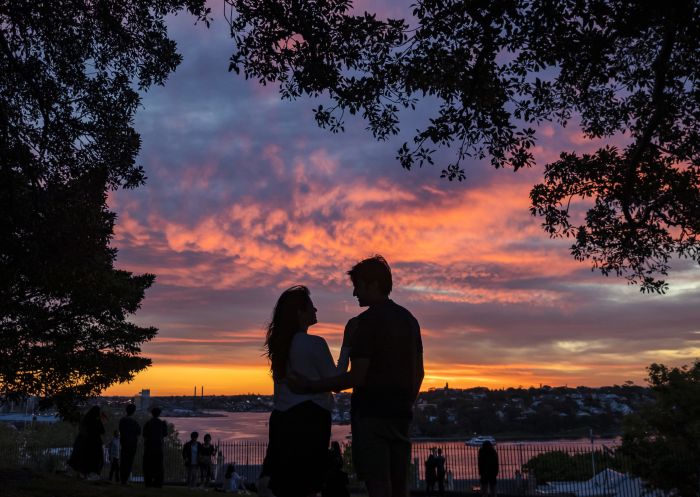Couple enjoying the sunset from Observatory Hill, Millers Point