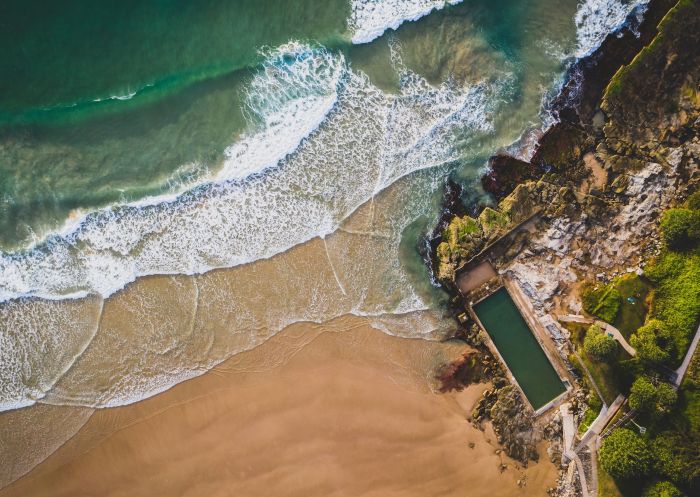 Scenic aerial, Yamba Ocean Pool, Yamba, North Coast NSW